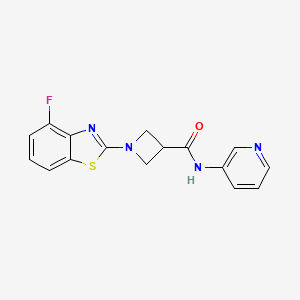 molecular formula C16H13FN4OS B2446078 1-(4-氟苯并[d]噻唑-2-基)-N-(吡啶-3-基)氮杂环丁烷-3-甲酰胺 CAS No. 1286710-28-8