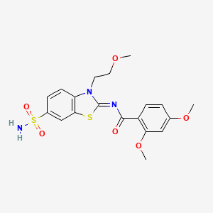 (Z)-2,4-dimethoxy-N-(3-(2-methoxyethyl)-6-sulfamoylbenzo[d]thiazol-2(3H)-ylidene)benzamide