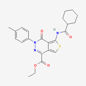 Ethyl 5-(cyclohexanecarboxamido)-4-oxo-3-(p-tolyl)-3,4-dihydrothieno[3,4-d]pyridazine-1-carboxylate