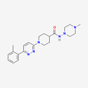 molecular formula C22H30N6O B2446091 N-(4-methylpiperazin-1-yl)-1-(6-(o-tolyl)pyridazin-3-yl)piperidine-4-carboxamide CAS No. 1105219-27-9