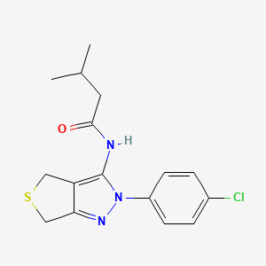 molecular formula C16H18ClN3OS B2446104 N-(2-(4-chlorophenyl)-4,6-dihydro-2H-thieno[3,4-c]pyrazol-3-yl)-3-methylbutanamide CAS No. 361477-54-5
