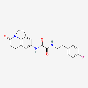 molecular formula C21H20FN3O3 B2446105 N1-(4-fluorophenethyl)-N2-(4-oxo-2,4,5,6-tetrahydro-1H-pyrrolo[3,2,1-ij]quinolin-8-yl)oxalamide CAS No. 898418-93-4