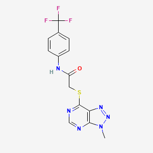 2-((3-methyl-3H-[1,2,3]triazolo[4,5-d]pyrimidin-7-yl)thio)-N-(4-(trifluoromethyl)phenyl)acetamide