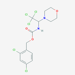 molecular formula C14H15Cl5N2O3 B2446116 2,4-Dichlorobenzyl (2,2,2-trichloro-1-morpholinoethyl)carbamate CAS No. 303023-90-7