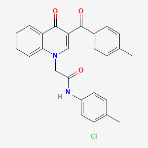 N-(3-chloro-4-methylphenyl)-2-(3-(4-methylbenzoyl)-4-oxoquinolin-1(4H)-yl)acetamide