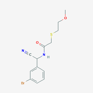 molecular formula C13H15BrN2O2S B2446121 N-[(3-bromophenyl)(cyano)methyl]-2-[(2-methoxyethyl)sulfanyl]acetamide CAS No. 1311640-46-6