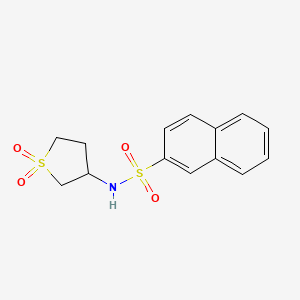 molecular formula C14H15NO4S2 B2446124 N-(1,1-dioxidotetrahydrothiophen-3-yl)naphthalene-2-sulfonamide CAS No. 325694-86-8