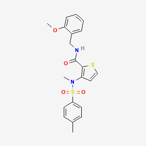 molecular formula C21H22N2O4S2 B2446131 3-(N,4-dimethylphenylsulfonamido)-N-(2-methoxybenzyl)thiophene-2-carboxamide CAS No. 1115933-51-1