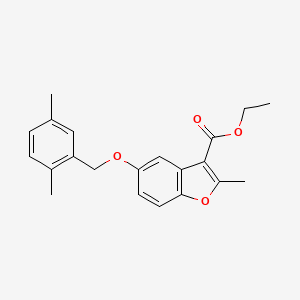 molecular formula C21H22O4 B2446135 5-[(2,5-二甲苯基)甲氧基]-2-甲基-1-苯并呋喃-3-羧酸乙酯 CAS No. 307551-72-0