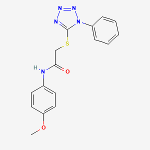 molecular formula C16H15N5O2S B2446136 N-(4-甲氧基苯基)-2-(1-苯基四唑-5-基)硫代乙酰胺 CAS No. 298215-19-7