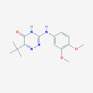 molecular formula C15H20N4O3 B2446139 6-叔丁基-3-[(3,4-二甲氧基苯基)氨基]-1,2,4-三嗪-5-醇 CAS No. 898650-31-2