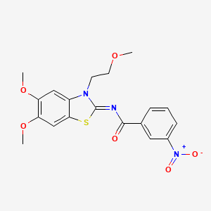(Z)-N-(5,6-dimethoxy-3-(2-methoxyethyl)benzo[d]thiazol-2(3H)-ylidene)-3-nitrobenzamide
