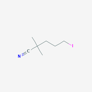 5-Iodo-2,2-dimethylpentanenitrile