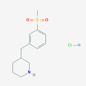 molecular formula C13H20ClNO2S B2446147 3-[(3-Methylsulfonylphenyl)methyl]piperidine;hydrochloride CAS No. 2378502-15-7
