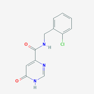 molecular formula C12H10ClN3O2 B2446148 N-(2-chlorobenzyl)-6-hydroxypyrimidine-4-carboxamide CAS No. 2034621-23-1