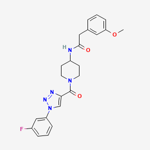 molecular formula C23H24FN5O3 B2446150 N-(1-(1-(3-fluorophenyl)-1H-1,2,3-triazole-4-carbonyl)piperidin-4-yl)-2-(3-methoxyphenyl)acetamide CAS No. 1251549-98-0
