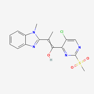 1-(5-chloro-2-methanesulfonylpyrimidin-4-yl)-2-(1-methyl-1H-1,3-benzodiazol-2-yl)prop-1-en-1-ol