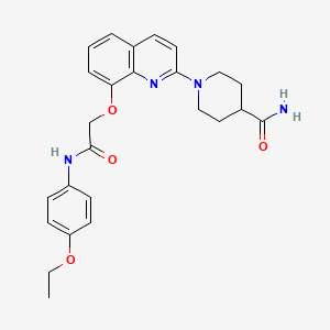 molecular formula C25H28N4O4 B2446163 1-(8-(2-((4-Ethoxyphenyl)amino)-2-oxoethoxy)quinolin-2-yl)piperidine-4-carboxamide CAS No. 921785-63-9