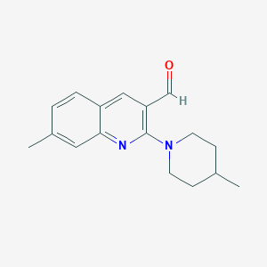 molecular formula C17H20N2O B2446164 7-Methyl-2-(4-methylpiperidin-1-yl)quinoline-3-carbaldehyde CAS No. 1090794-25-4