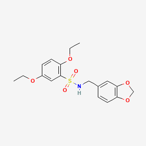 molecular formula C18H21NO6S B2446169 N-(1,3-benzodioxol-5-ylmethyl)-2,5-diethoxybenzenesulfonamide CAS No. 392235-90-4