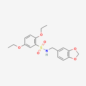 molecular formula C18H21NO6S B2446169 N-[(2H-1,3-benzodioxol-5-yl)methyl]-2,5-diethoxybenzene-1-sulfonamide CAS No. 392235-90-4