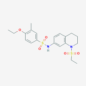 molecular formula C20H26N2O5S2 B2446183 4-ethoxy-N-(1-(ethylsulfonyl)-1,2,3,4-tetrahydroquinolin-7-yl)-3-methylbenzenesulfonamide CAS No. 946250-21-1