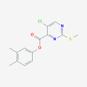 molecular formula C14H13ClN2O2S B2446184 3,4-Dimethylphenyl 5-chloro-2-(methylsulfanyl)pyrimidine-4-carboxylate CAS No. 836666-19-4