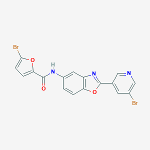 5-bromo-N-[2-(5-bromopyridin-3-yl)-1,3-benzoxazol-5-yl]furan-2-carboxamide