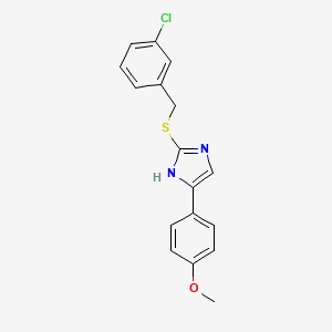 molecular formula C17H15ClN2OS B2446196 2-((3-chlorobenzyl)thio)-5-(4-methoxyphenyl)-1H-imidazole CAS No. 941912-04-5