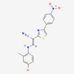 (E)-3-((4-bromo-2-methylphenyl)amino)-2-(4-(4-nitrophenyl)thiazol-2-yl)acrylonitrile
