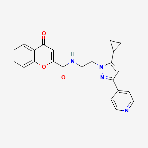 N-(2-(5-cyclopropyl-3-(pyridin-4-yl)-1H-pyrazol-1-yl)ethyl)-4-oxo-4H-chromene-2-carboxamide