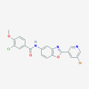 N-[2-(5-bromopyridin-3-yl)-1,3-benzoxazol-5-yl]-3-chloro-4-methoxybenzamide