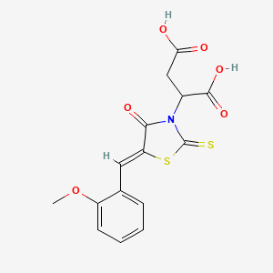 (Z)-2-(5-(2-methoxybenzylidene)-4-oxo-2-thioxothiazolidin-3-yl)succinic acid