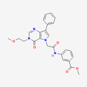 molecular formula C25H24N4O5 B2446201 3-({[3-(2-甲氧基乙基)-4-氧代-7-苯基-3,4-二氢-5H-吡咯并[3,2-d]嘧啶-5-基]乙酰}氨基)苯甲酸甲酯 CAS No. 1251691-33-4