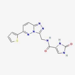 molecular formula C14H11N7O2S B2446204 2-oxo-N-((6-(thiophen-2-yl)-[1,2,4]triazolo[4,3-b]pyridazin-3-yl)methyl)-2,3-dihydro-1H-imidazole-4-carboxamide CAS No. 1904020-27-4
