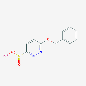 molecular formula C11H9KN2O3S B2446208 Potassium;6-phenylmethoxypyridazine-3-sulfinate CAS No. 2243508-15-6