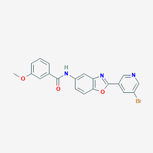 molecular formula C20H14BrN3O3 B244621 N-[2-(5-bromopyridin-3-yl)-1,3-benzoxazol-5-yl]-3-methoxybenzamide 
