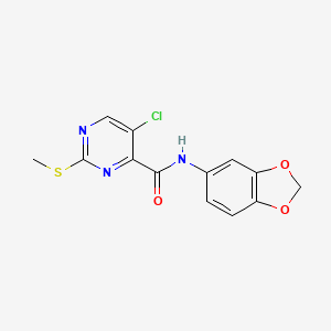 molecular formula C13H10ClN3O3S B2446214 N-(1,3-benzodioxol-5-yl)-5-chloro-2-methylsulfanylpyrimidine-4-carboxamide CAS No. 898648-58-3