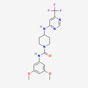 molecular formula C19H22F3N5O3 B2446220 N-(3,5-Dimethoxyphenyl)-4-[[6-(trifluoromethyl)pyrimidin-4-yl]amino]piperidine-1-carboxamide CAS No. 2415555-88-1