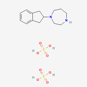 molecular formula C14H24N2O8S2 B2446222 1-(2,3-二氢-1H-茚-2-基)-1,4-二氮杂环戊烷二硫酸盐 CAS No. 1609403-71-5