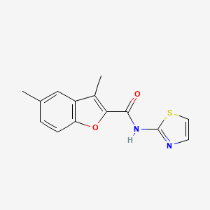 molecular formula C14H12N2O2S B2446223 3,5-dimethyl-N-(1,3-thiazol-2-yl)-1-benzofuran-2-carboxamide CAS No. 895817-61-5