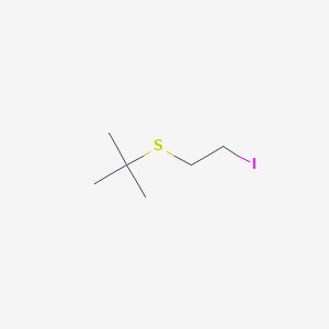 molecular formula C6H13IS B2446227 2-[(2-Iodoethyl)sulfanyl]-2-methylpropane CAS No. 156019-52-2