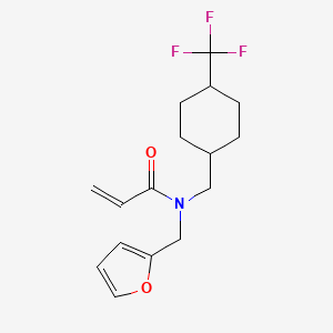 molecular formula C16H20F3NO2 B2446230 N-(Furan-2-ylmethyl)-N-[[4-(trifluoromethyl)cyclohexyl]methyl]prop-2-enamide CAS No. 2411268-57-8