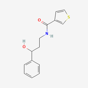 molecular formula C14H15NO2S B2446240 N-(3-hydroxy-3-phenylpropyl)thiophene-3-carboxamide CAS No. 1396847-73-6