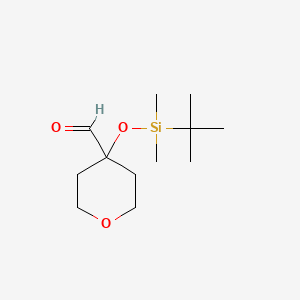 molecular formula C12H24O3Si B2446242 4-[Tert-butyl(dimethyl)silyl]oxyoxane-4-carbaldehyde CAS No. 2126178-34-3