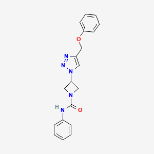 molecular formula C19H19N5O2 B2446243 3-(4-(phenoxymethyl)-1H-1,2,3-triazol-1-yl)-N-phenylazetidine-1-carboxamide CAS No. 2034406-19-2