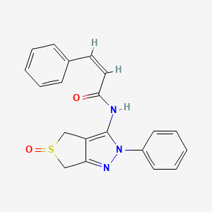 molecular formula C20H17N3O2S B2446244 (Z)-N-(5-oxido-2-phenyl-4,6-dihydro-2H-thieno[3,4-c]pyrazol-3-yl)-3-phenylacrylamide CAS No. 1007195-16-5