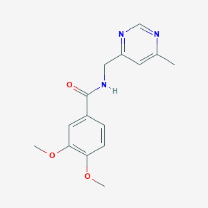 molecular formula C15H17N3O3 B2446248 3,4-二甲氧基-N-((6-甲基嘧啶-4-基)甲基)苯甲酰胺 CAS No. 2176201-72-0