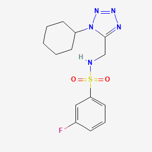 molecular formula C14H18FN5O2S B2446259 N-((1-环己基-1H-四唑-5-基)甲基)-3-氟苯磺酰胺 CAS No. 921125-40-8