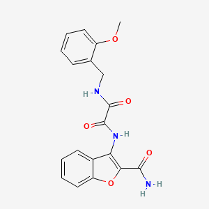 molecular formula C19H17N3O5 B2446278 N1-(2-氨基甲酰基苯并呋喃-3-基)-N2-(2-甲氧基苄基)草酰胺 CAS No. 920244-22-0
